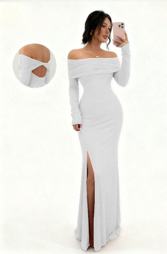Autumn Long Sleeve Split Fashion Slim Dress