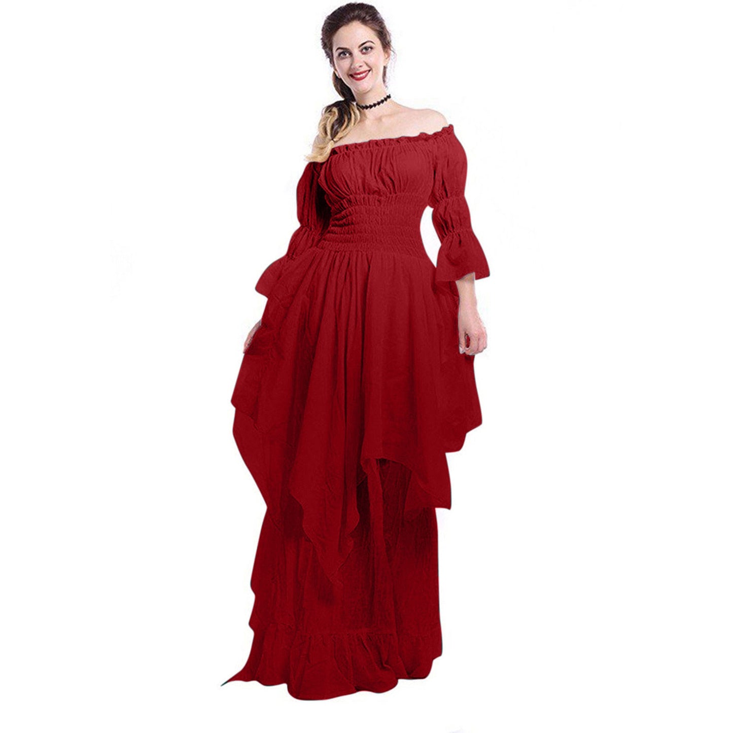 Lace Bell Sleeve Dress Vintage Gothic Gown Dresses