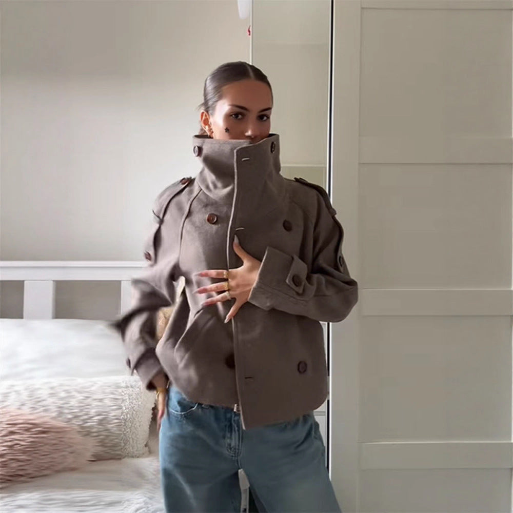 Comfort Casual Versatile Stand Collar Breasted Coats