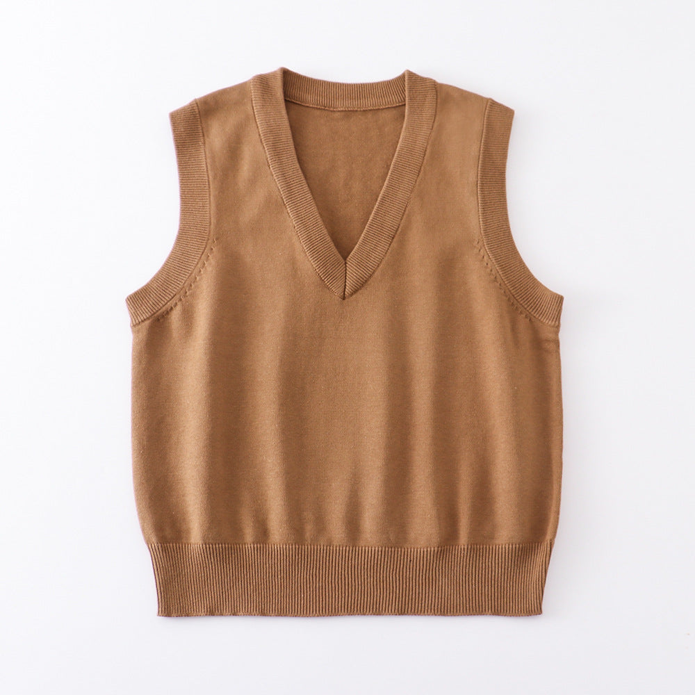 Basic Style Pullover Sleeveless Thin Solid Color Women's Sweater