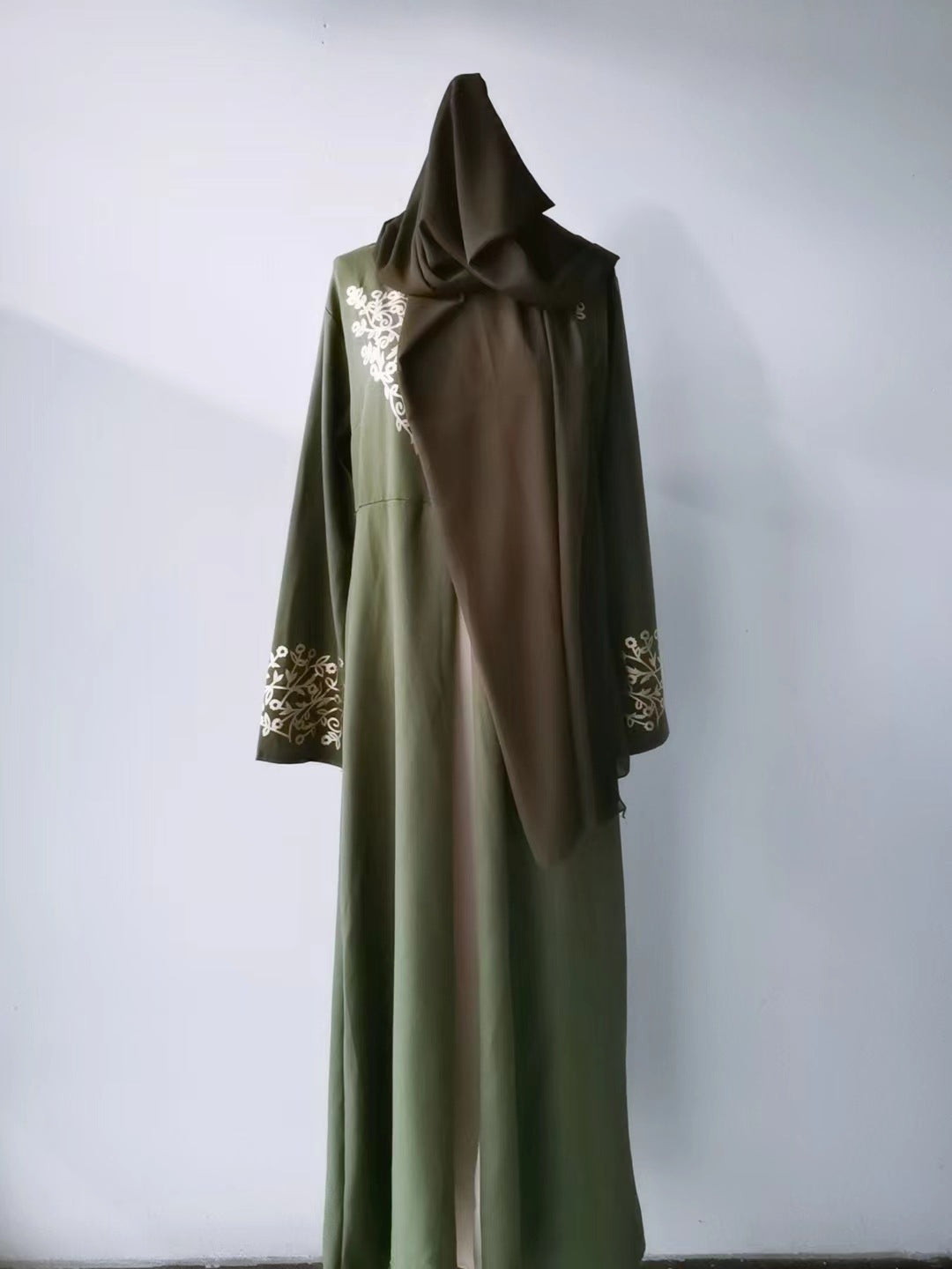 Long Contrast Color Slim Fit Temperament Bronzing Dress