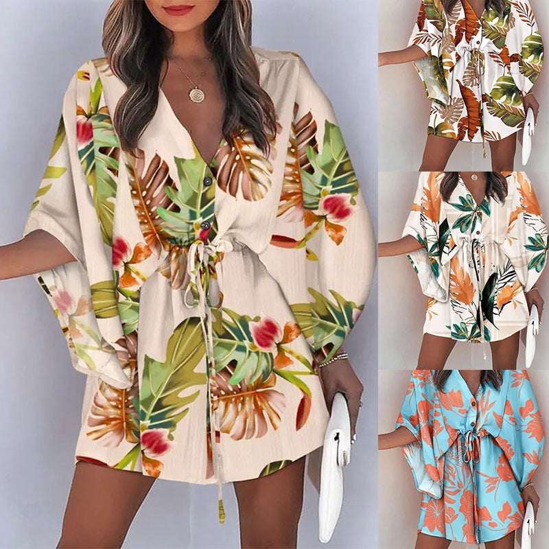 Trendy Women's Beach Summer Printed Patchwork Skirts