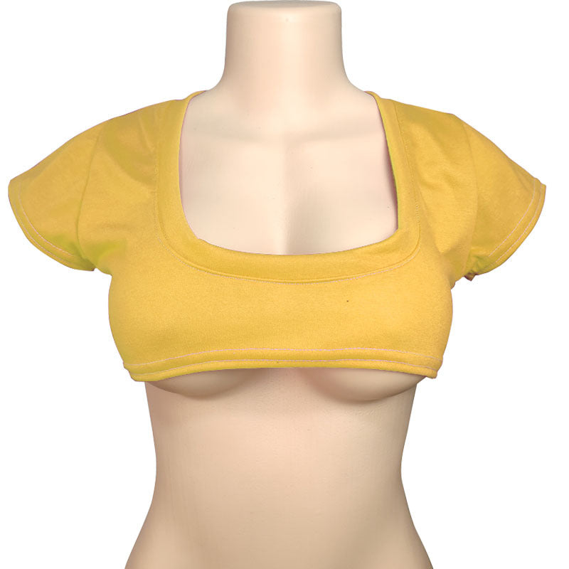 Women's Two-dimensional Pure Color Half Milk T-shirt Cute Blouses