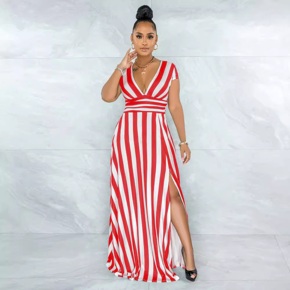 Women's Spring Sexy Fashion Striped Body Shaping Jumpsuits