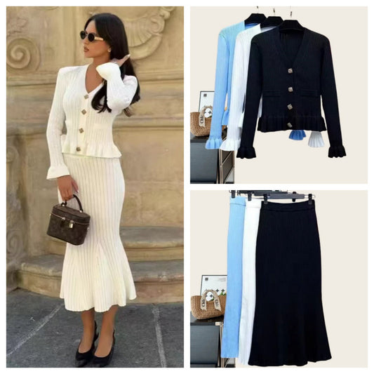 Classy Dress Fitted Waist Knitted Fishtail Dresses