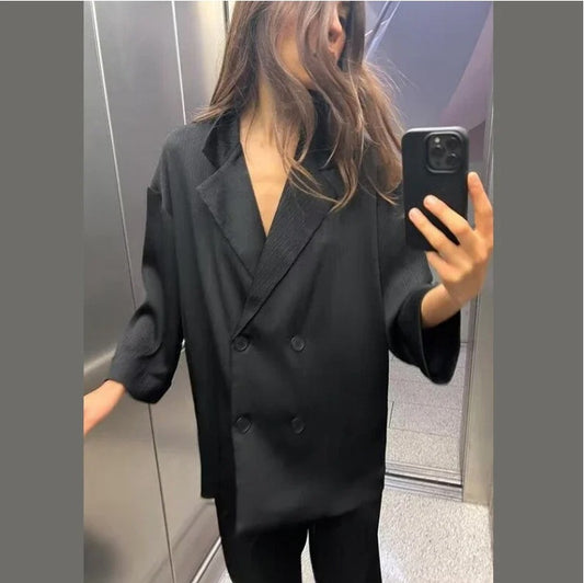 Women's Versatile Unique Ruffled Casual Trousers Suits