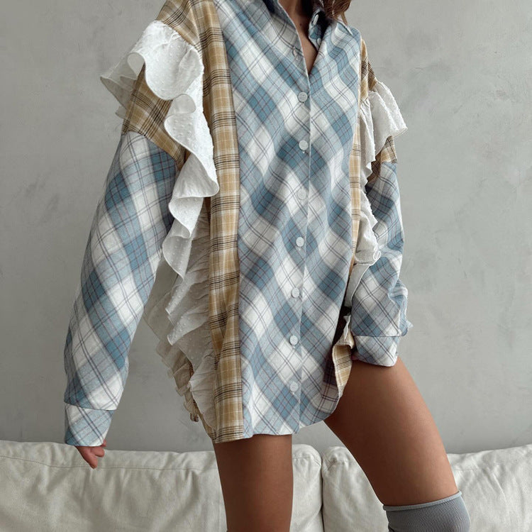 Women's Single-breasted Loose Casual Fashion Outer Wear Blouses