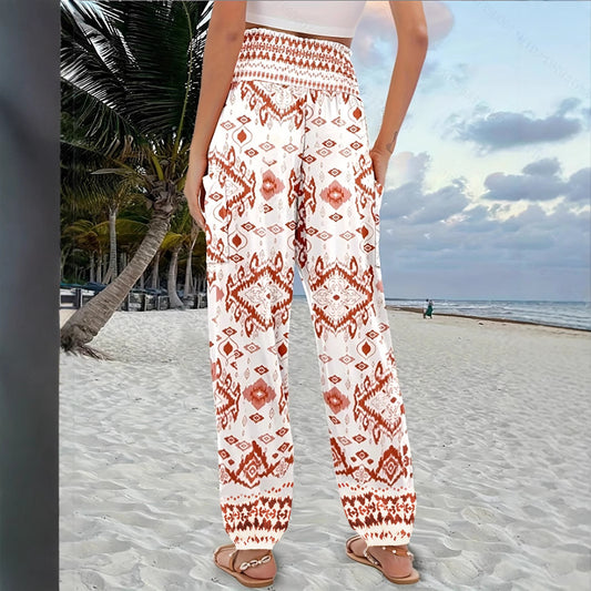 Women's Loose High Waist Print Casual Pants