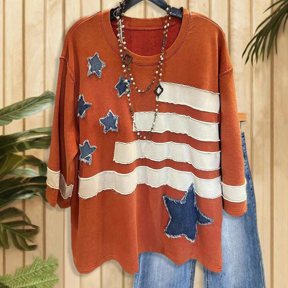 Women's Autumn Fashion Round Neck Embroidered Trendy Sweaters