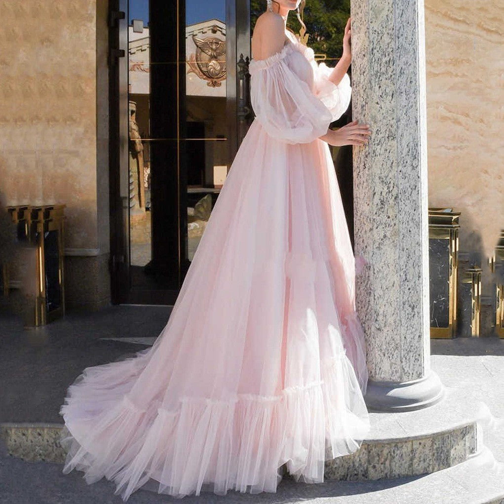 Women's Mesh Long Dress Large Swing Wedding Dresses