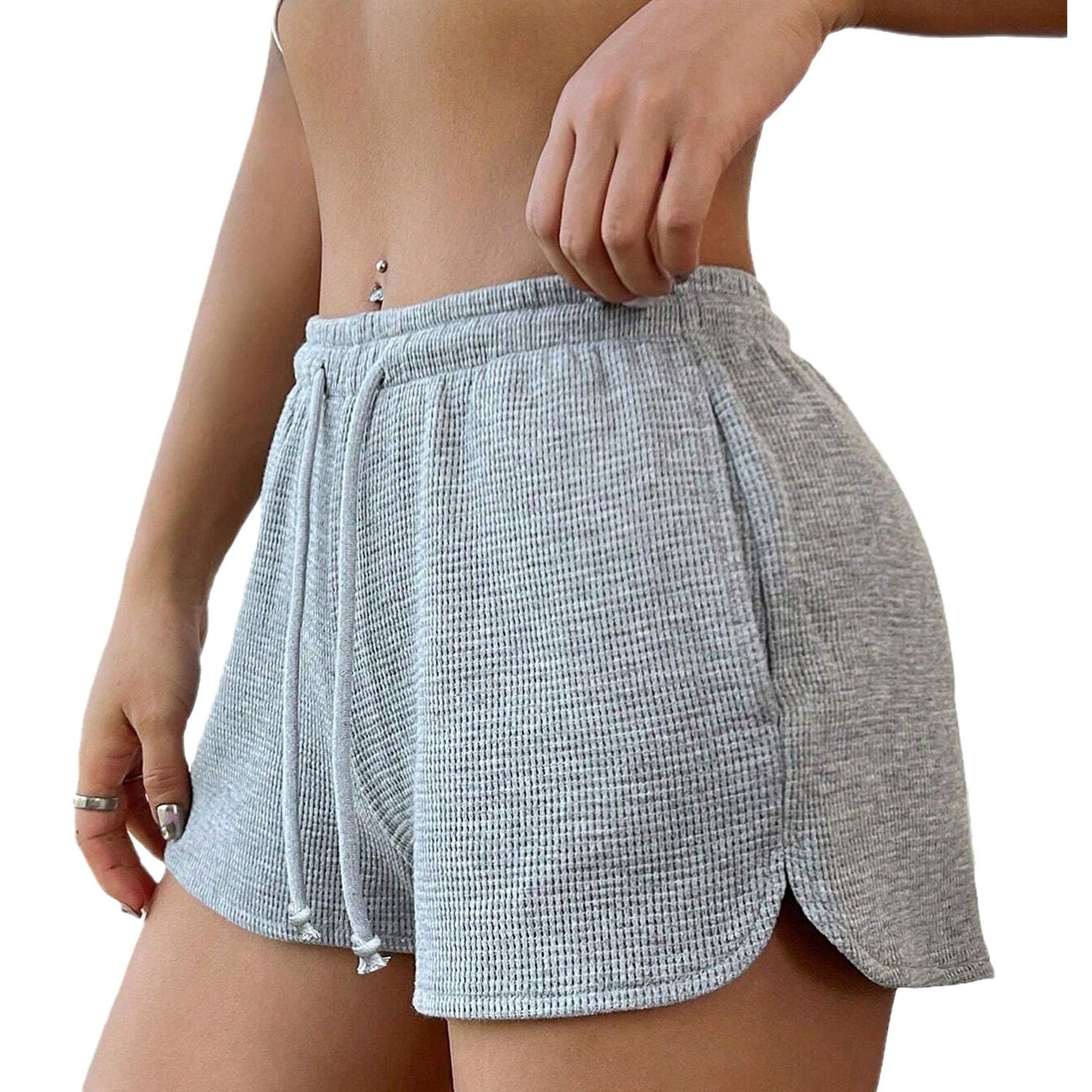 High Sports Fitness Drawstring Elastic Waist Shorts