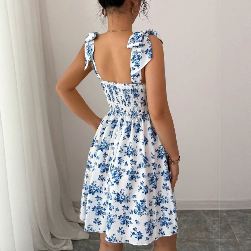 Women's Summer Floral Backless Sexy Strap For Dress