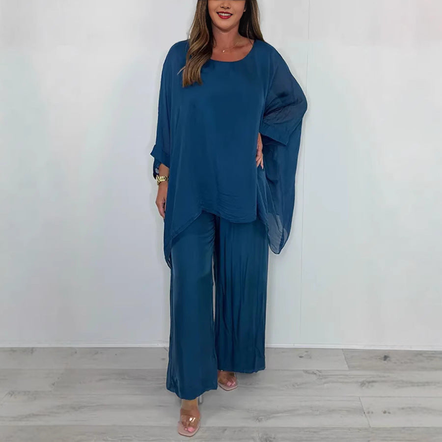 Fashion Loose Chiffon Long Sleeve Wide Suits