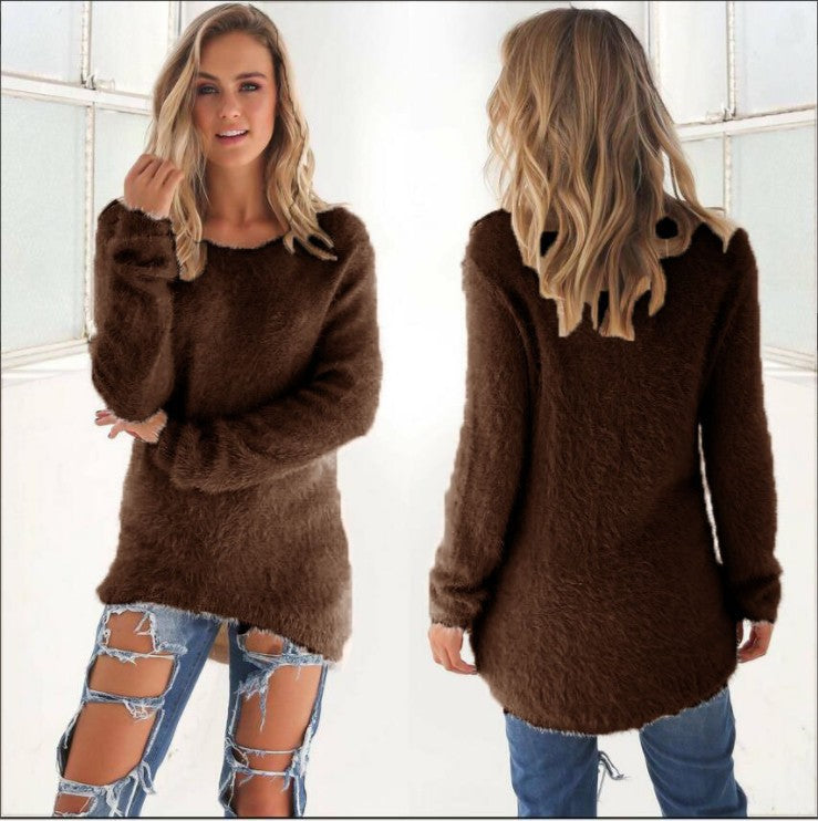 Women's Fashion Solid Color Long Sleeve Sweater