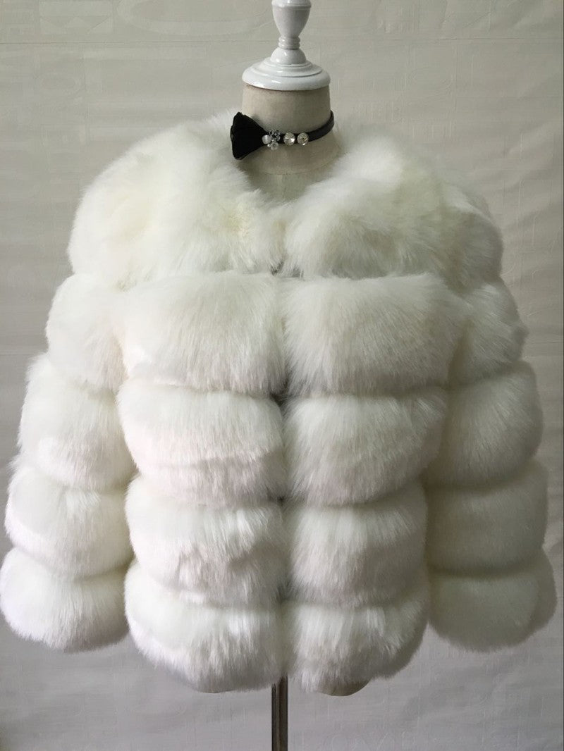 Women's Fur Imitation Fox Faux Long Sleeve Coats