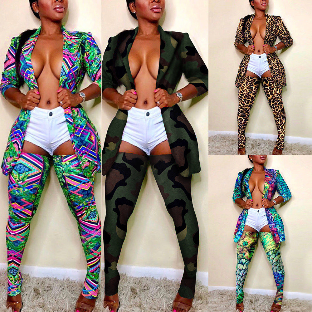 Fit Long Coaster Two-piece Set Nightclub Coats