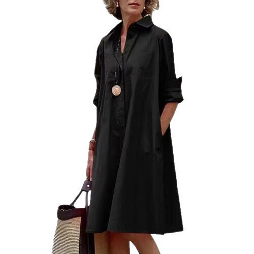 Women's Patchwork Contrast Color Casual Elegant Dress