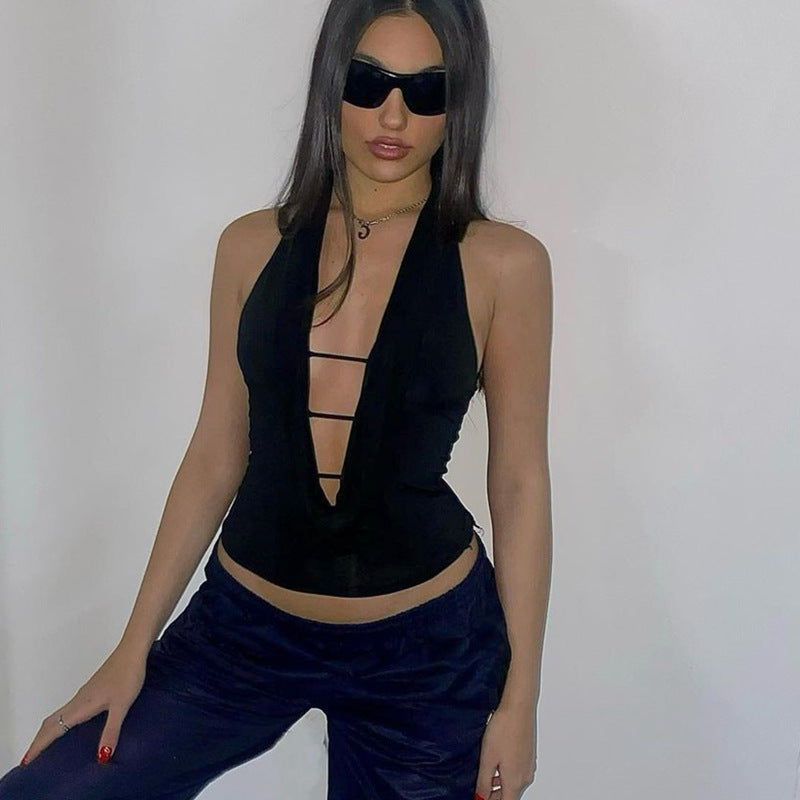 Summer Street Trend Sexy Backless Deep Tops