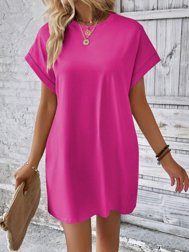 Women's Full Body Outerwear Round Neck Pocket Dress