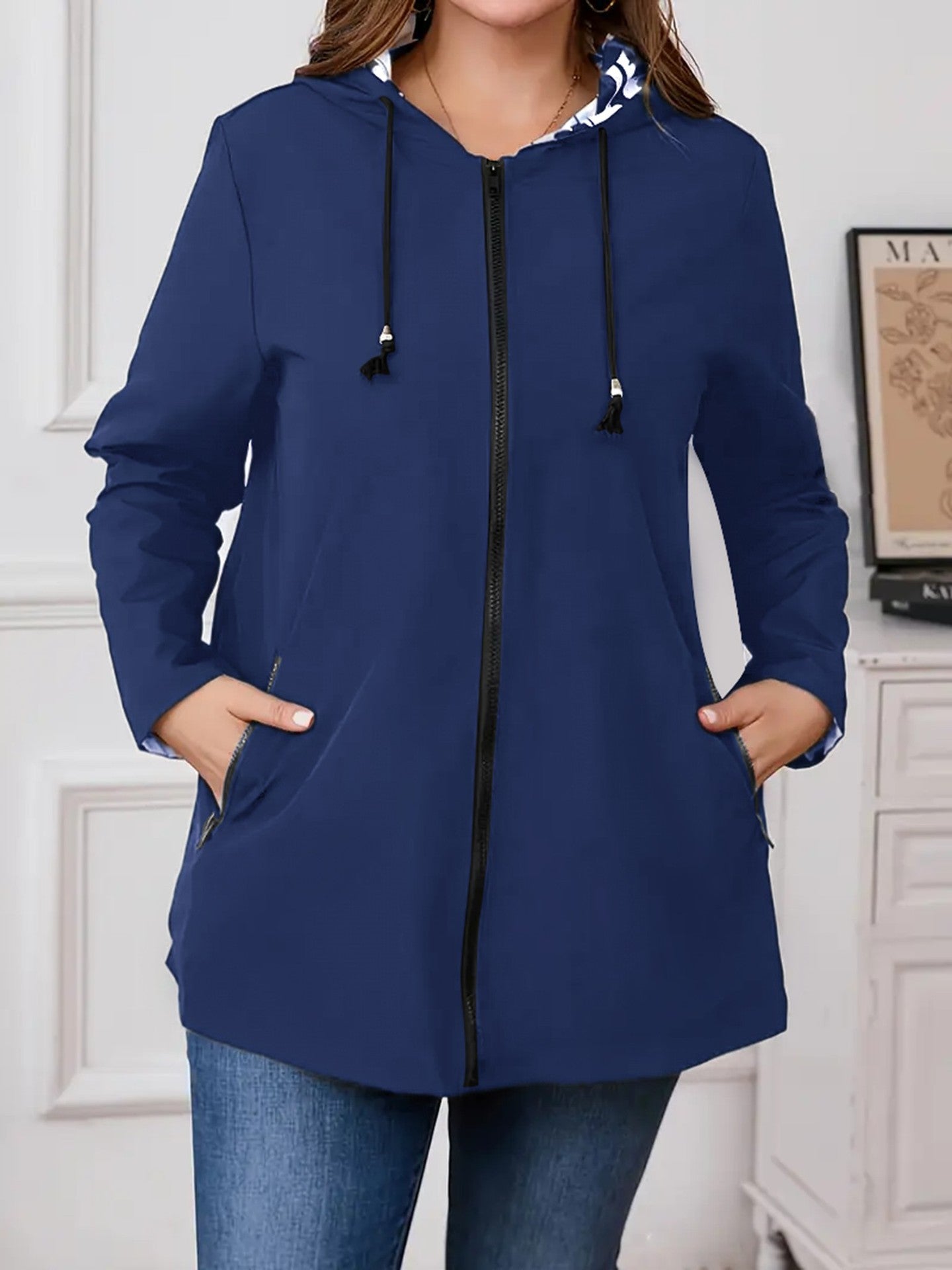 Women's Windcheater Zip Hooded Lightweight Outdoor Windproof Coats