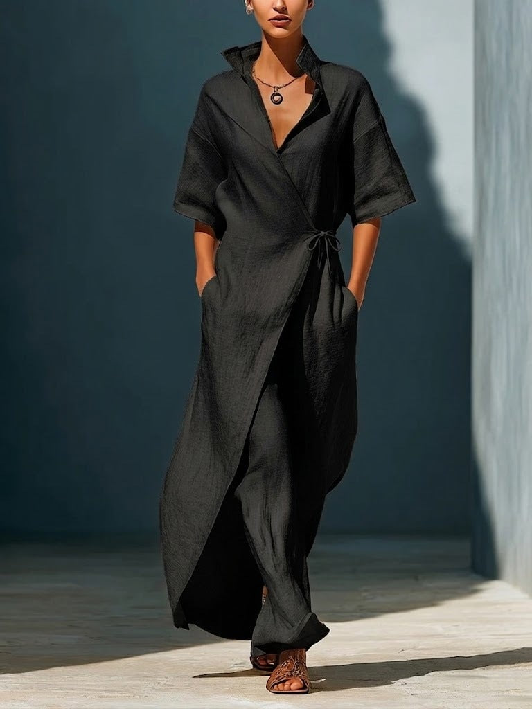 Summer Casual Sleeve Slimming Temperament Shirt Dress
