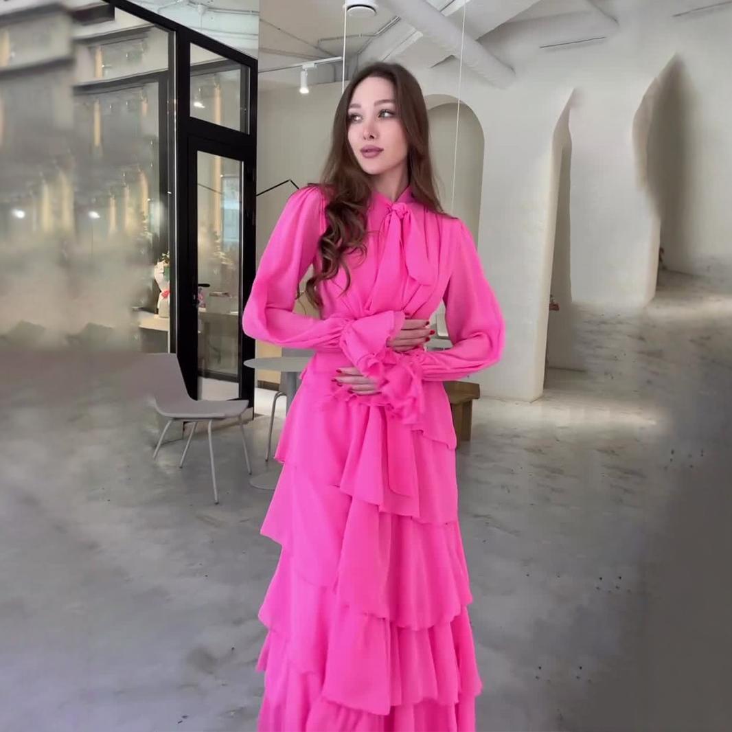 Stitching Palace Style Chiffon Design Sense Half Dresses