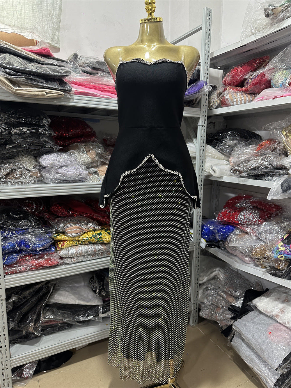 Fashion Tube Type With Diamond Slim Dresses