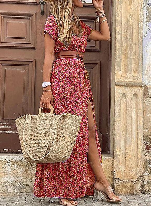 Versatile Fashion Bohemian Style Floral Dress Dresses