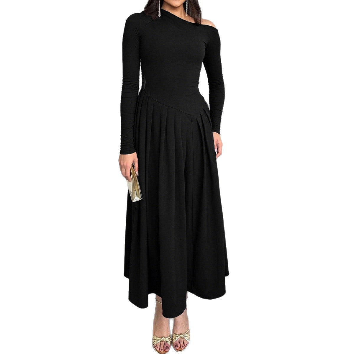 Women's Elegant High Waist Long Sleeves Dress Dresses