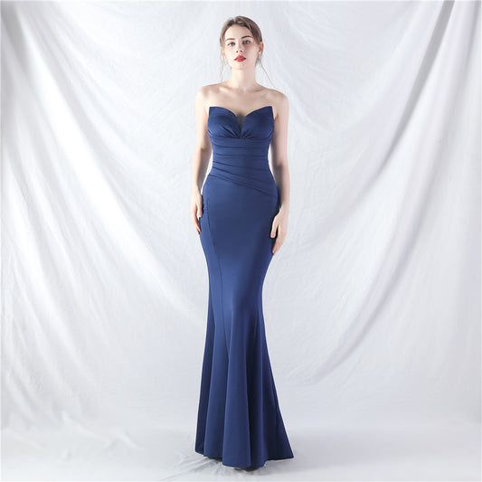 Glamorous Craft Dress Sexy Tube Satin Evening Dresses
