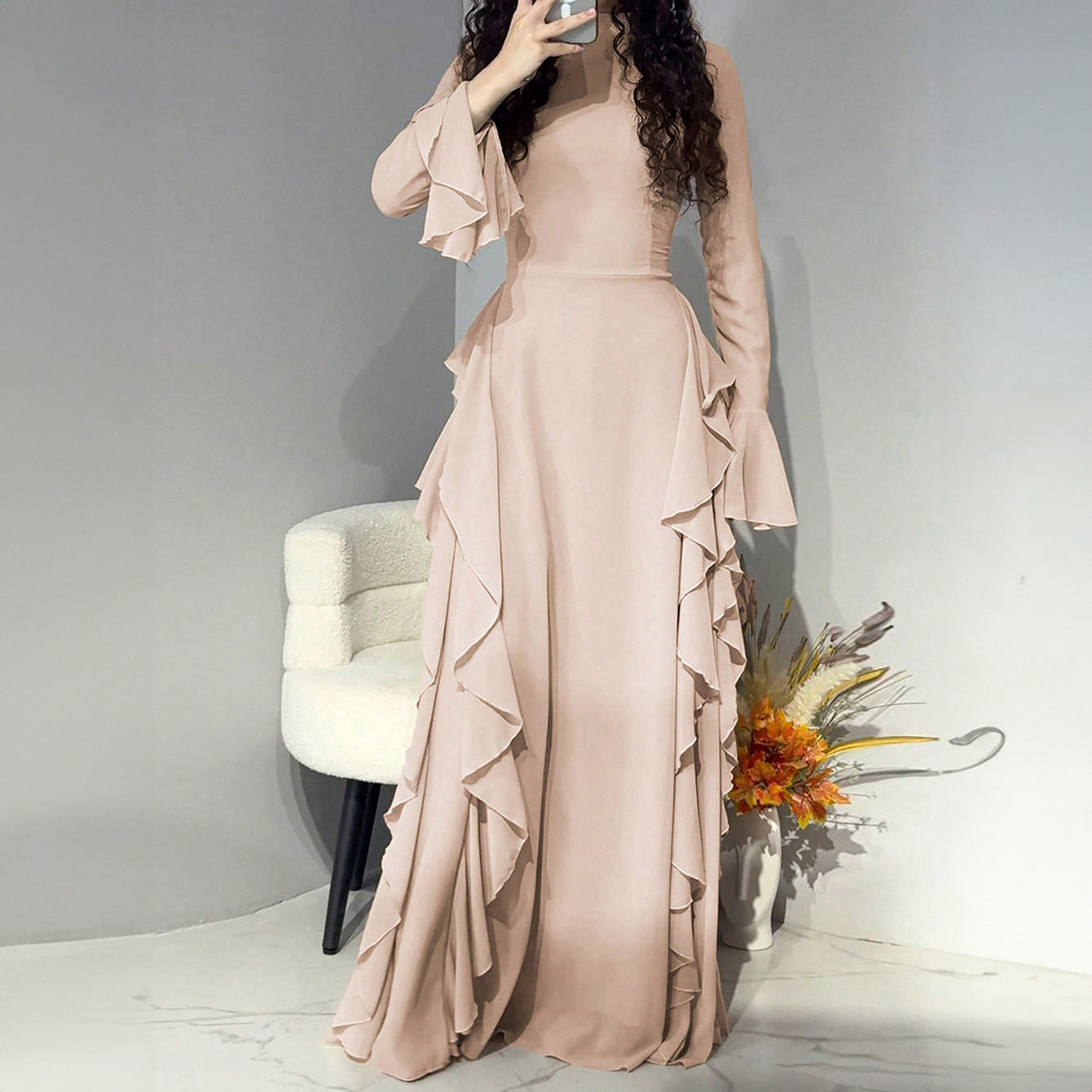 Comfortable Women's Fashion Long-sleeved Temperament Commute Dress