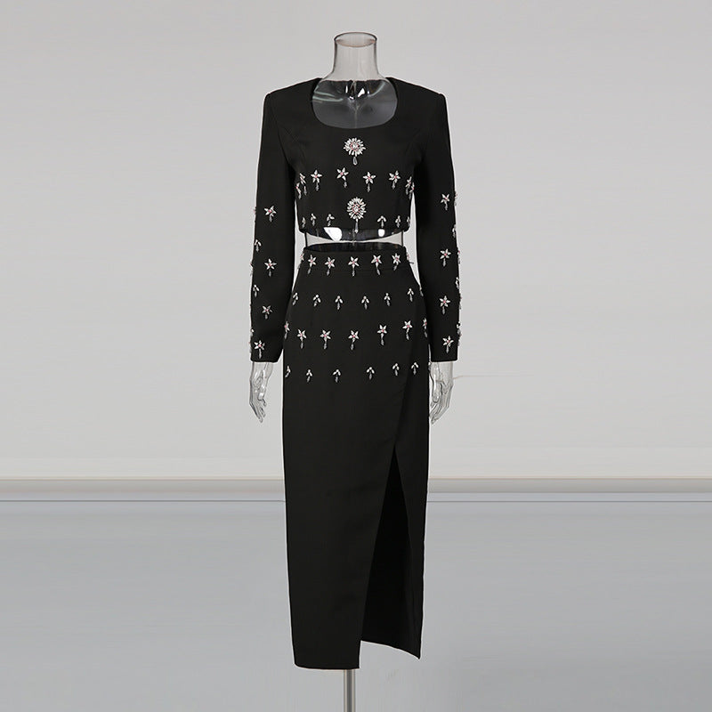 Two-piece Set Fashion Bead Diamond Inlaid Suits