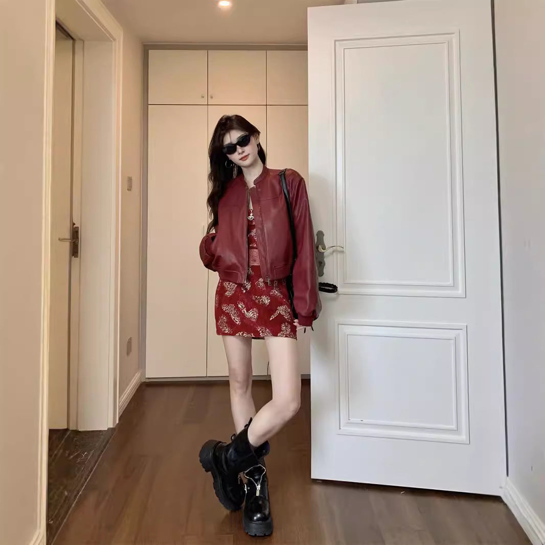 Women's Leather Autumn Western Style Younger Fashion American Coats