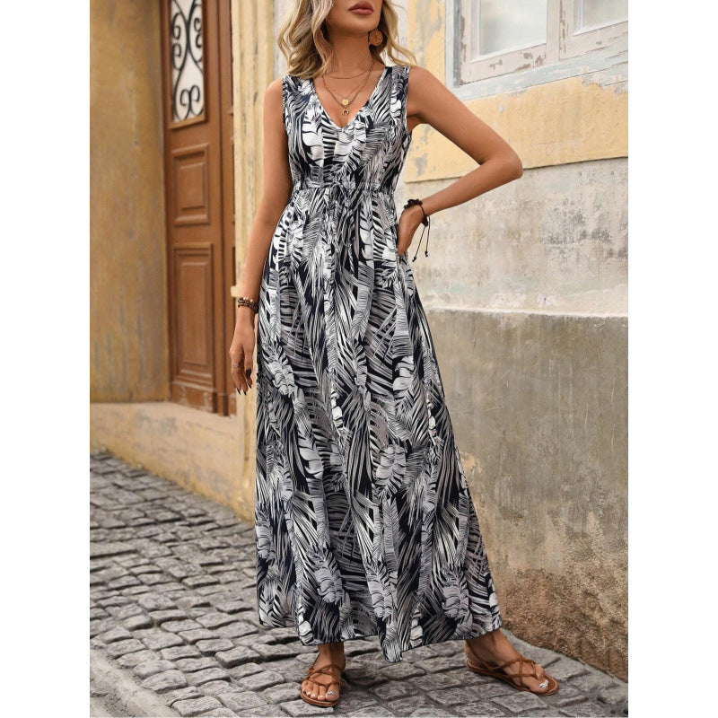 Women's Summer Hot Tropical Printing Strap Stitching Clothing