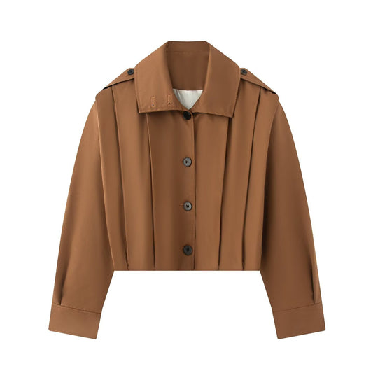 Women's Autumn Street Fashion Personality Pleated Coats