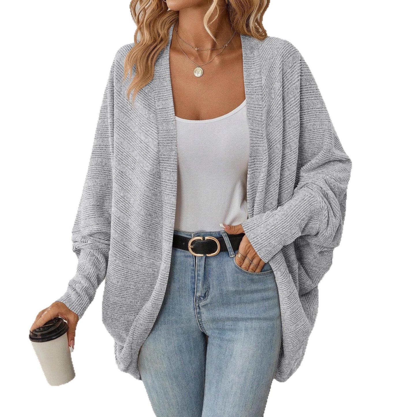 Elegant Women's Knitted Solid Color Mid-length Women's Sweater