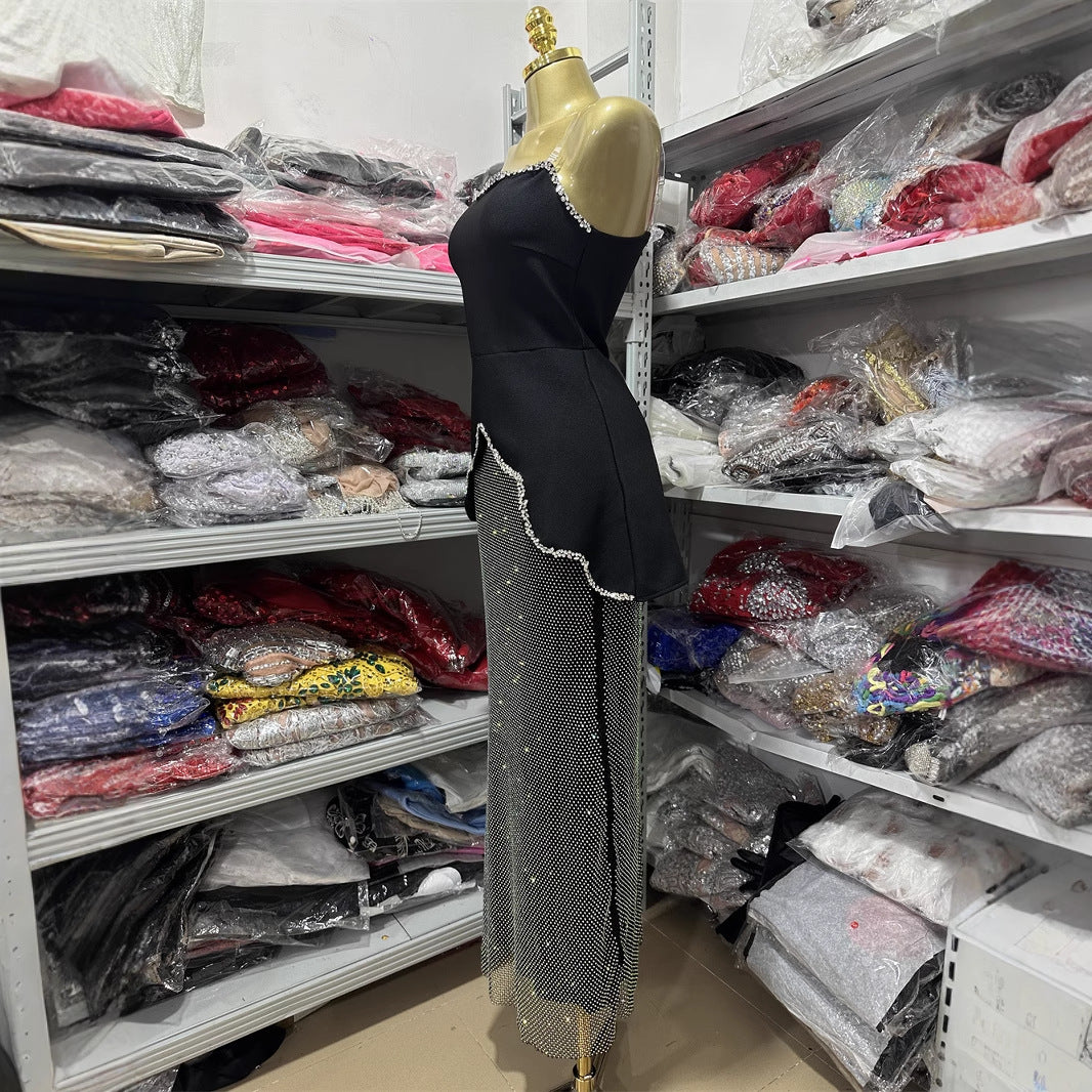 Fashion Tube Type With Diamond Slim Dresses