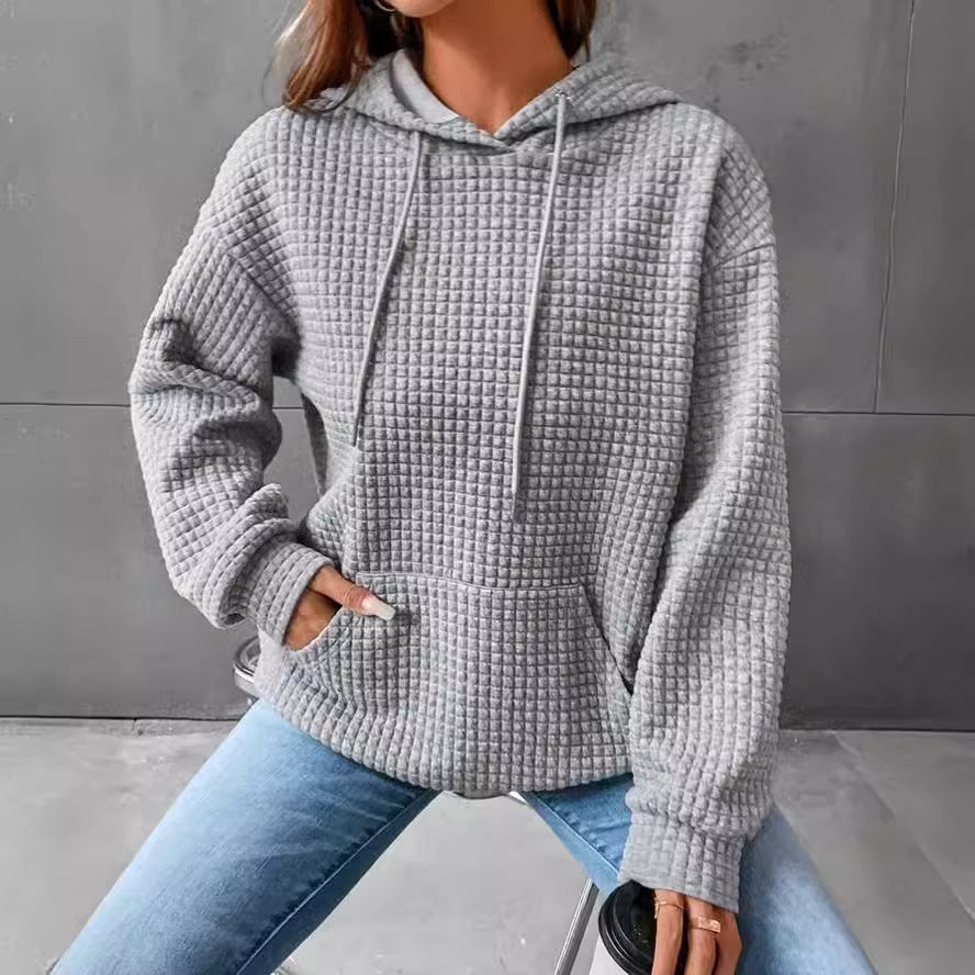 Women's Small Plaid Pocket Long Sleeve Solid Fashion Casual Suit