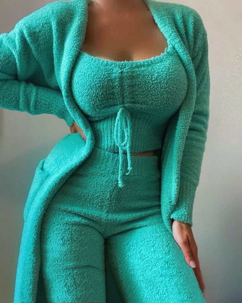 Charming Versatile Women's Winter Plush Pajamas Fashion Casual Suit